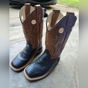 Brown and Black Western Cowboy Boots